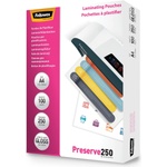 Fellowes Laminating Pouches A4, 250 Micron (2 x 250 mic), Hot Laminating Pouches with Glossy Finish, Very Strong, 100 Pieces - 5401802 (5401802)