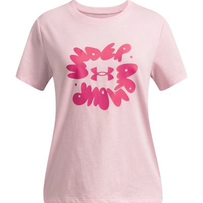 UNDER ARMOUR UA Bubble Wordmark SS PNK Růžová