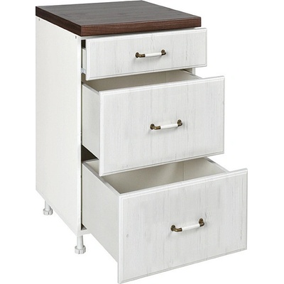 Matis Кухненски шкаф долен с три чекмеджета rustic d40 3f бял