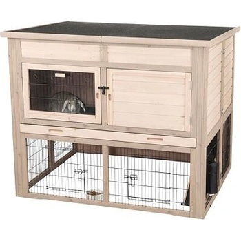 Trixie Natura Dřevěná králíkárna s výběhem zateplená šedá 120 x 98 x 94 cm