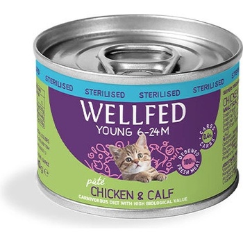 WELLFED Консерва за кастрирани котенца с пиле и телешко