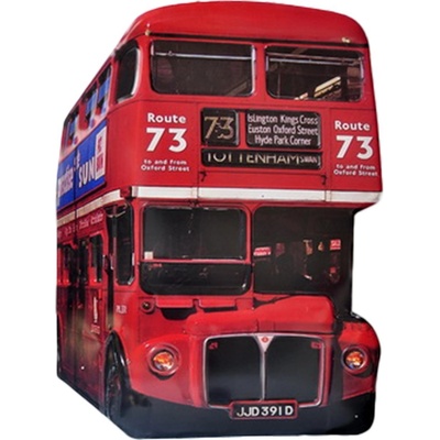 Nástěnná kovová cedule červený patrový autobus - 60*1*80 cm - Clayre & Eef