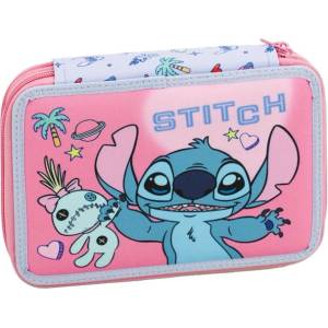  Ученически несесер Stitch Tropical с две отделения и съдържание (342-04100)