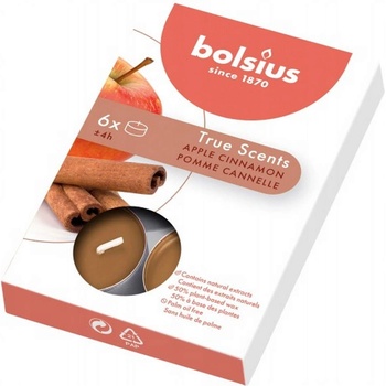 Bolsius 6 бр. чаени свещи Bolsius с аромат на ябълка и канела (TRU-PB15-95-MSC-TS)