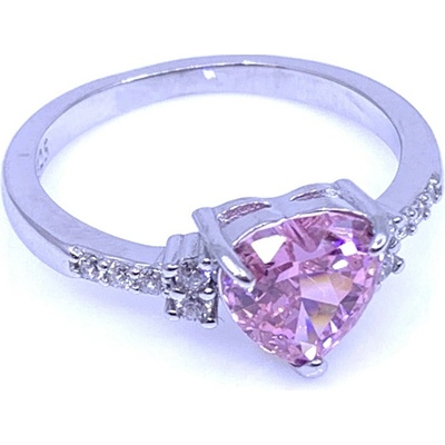 Jan Kos jewellery Stříbrný prsten s růžovým zirkonem MHT 820