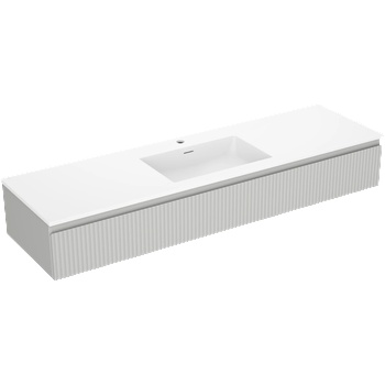 Mexen Rivel баня шкаф 160 см с мивка Otis, 1 чекмедже, рифелован, сив мат/бял мат (91A20-16023-1-BF62-W18M01)