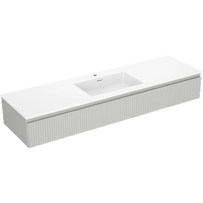 Mexen Rivel баня шкаф 160 см с мивка Otis, 1 чекмедже, рифелован, сив мат/бял мат (91A20-16023-1-BF62-W18M01)