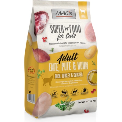 MAC's Superfood for Cats Adult kachna krůta & kuře 2 x 1,5 kg