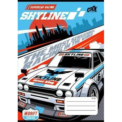 COOL BY VICTORIA Sešit Race cars 27 32 mix motivů A5 čtverečkovaný