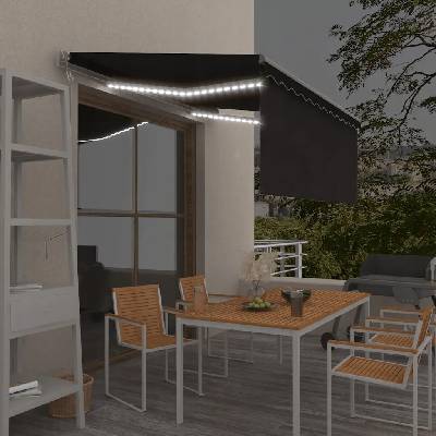 zahrada-XL Automatická markýza roleta LED senzor větru 3,5x2,5 m antracit