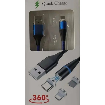 PremiumCord Magnetic microUSB and USB-C Charging Cable Blue 1 m USB кабел (KU2M1FGB)