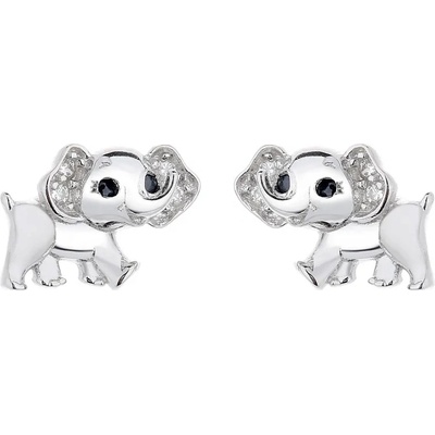 Majya stříbrné náušnice KIDO ELEPHANTS 10166