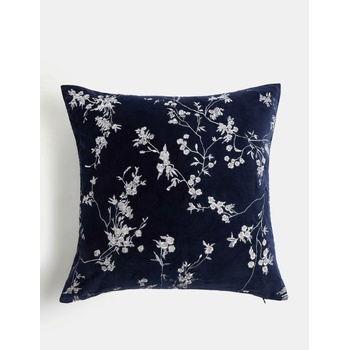 Marks & Spencer Кадифена възглавница с бродирани черешови цветове Marks & Spencer тъмносиня Marks & Spencer | Sin | Home | ЕДИН РАЗМЕР