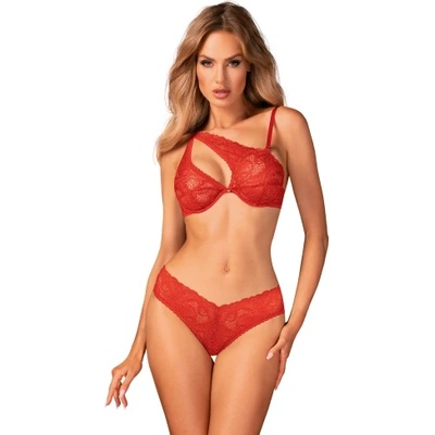 Obsessive Дантелен комплект Obsessive Atenica червен