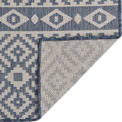 Pure Line Home Градински плоскотъкан килим Tribal, сини шевици