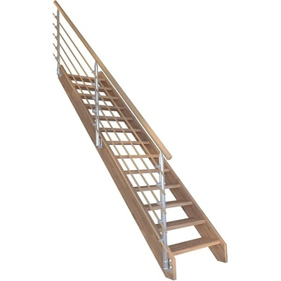 StarWood Schody Mykonos Pro dubové rovné 80cm otevřené design.dřev.zábradlí L/P
