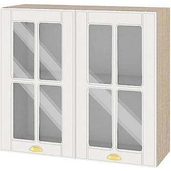 Image 1 of ИРИМ Горен кухненски шкаф витрина Сити МФ-Бяло мат-09-104 80 см