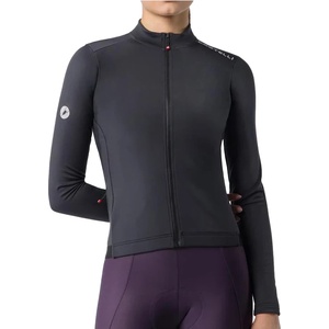 Castelli Дамска фланелка с дълъг ръкав за колоездене Castelli Women's Espresso Thermal 2 Jersey Cycling jersey - Black / White - размер XL (156-3108-0115)