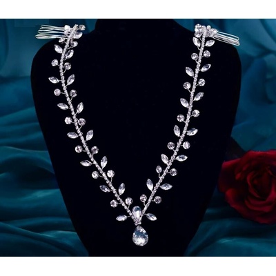 Naishide Jewelry Krystalová čelenka do vlasů zakončená hřebínky Druh barvy: Stříbrná