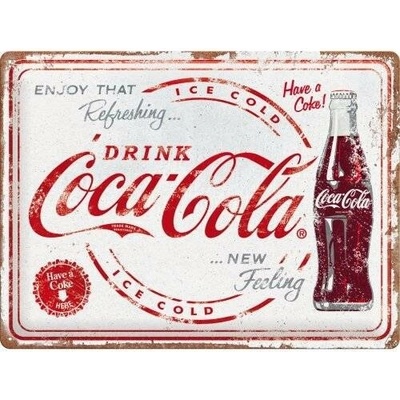 Postershop Plechová cedule: Coca-Cola - Refreshing New Feeling - 30x40 cm