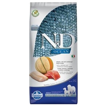 N&D Ocean Dog Adult Maxi & Giant Salmon & Cod & Melon 12 kg