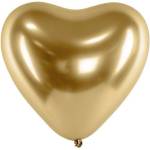 Party Deco Латексови Балони Хром, Сърце, Злато, 30 см (chb2-019-50)