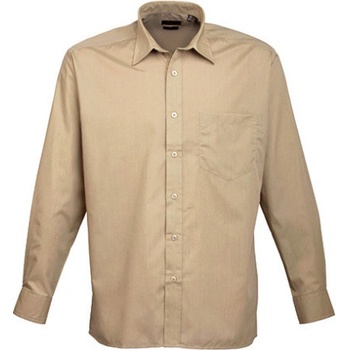 Premier Workwear pánská košile s dlouhým rukávem PR200 khaki