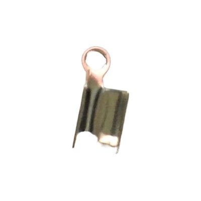 Koncovka na kůži plochá, cca 8x2mm, postříbřeno