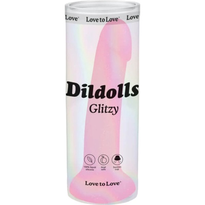 Dildolls Glitzy silikonové dildo s prísavkou ružové