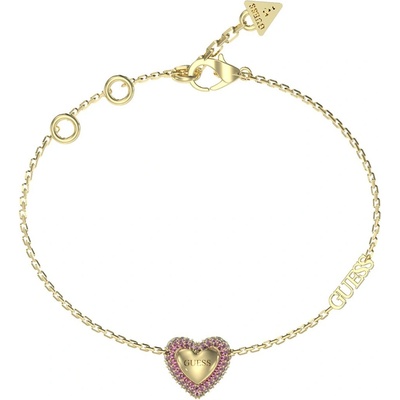 Guess romantický pozlátený náramok Beloved JUBB05011JWYGPK 18,4 cm