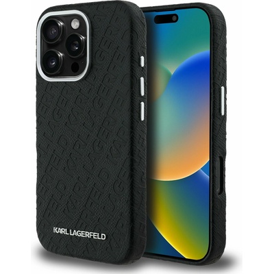 KARL LAGERFELD Grained PU Repeated Logo MagSafe Заден Калъф за iPhone 16 Pro Max Black Karl Lagerfeld | Lilav | ЖЕНИ | UNI