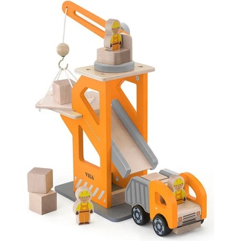 Image 1 of Viga Toys Игрален комплект Viga - Кран с камион (51616)