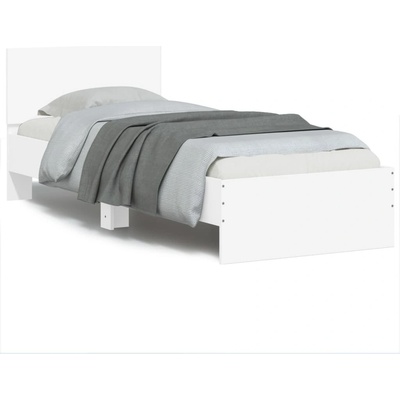 Petrashop 838806 Rám postele s čelem a LED osvětlením bílý