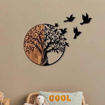 Asir Декорация за стена 71x92 см дърво дърво/метал (AS1472)