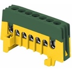 ORNO GROUP Insulated PRO PE terminal block, 7 conductors, green