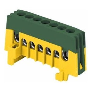 ORNO GROUP Insulated PRO PE terminal block, 7 conductors, green