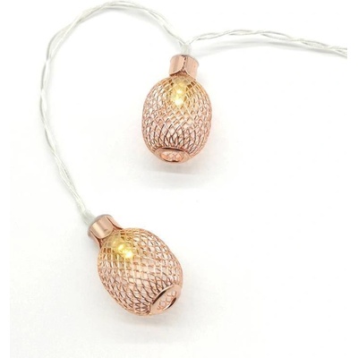 ACA Lighting LED vianočné girlanda Ananásy medené teplá biela 3xAA 160 cm IP20