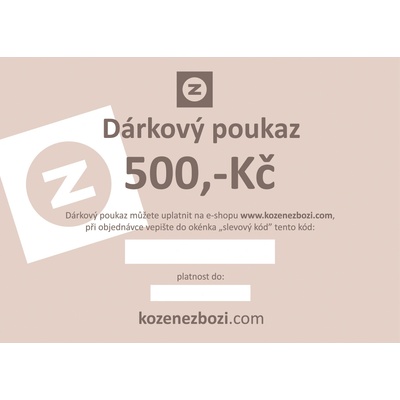 Dárková Poukázka 500,-Kč (Papírová)