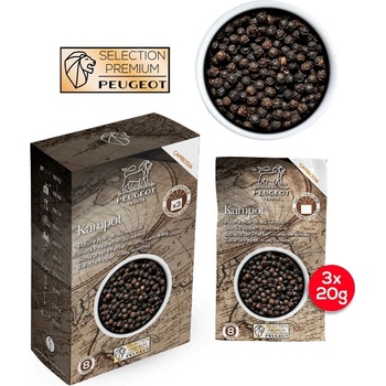 Peugeot Черен пипер KAMPOT PREMIUM 3 х 20 гр. , Peugeot (PG42462)