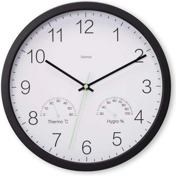 Hama Часовник HAMA-185885 "Santorini", без тиктакане, черен (HAMA-185885)