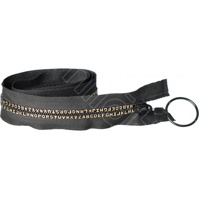 Zip kostěný dělitelný černý zlatá písmena 50 cm
