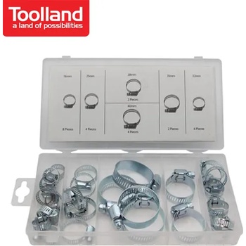 Image 1 of ToolLand Комплект скоби за маркучи 26 части / Toolland HAS04 / (TLN HAS04)