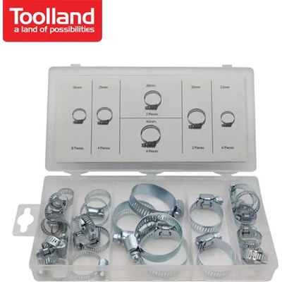 ToolLand Комплект скоби за маркучи 26 части / Toolland HAS04 / (TLN HAS04)