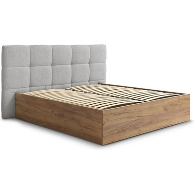Bobochic Сиво тапицирано двойно легло 180x200 cm тапицирано/ПДЧ с място за съхранение с включена подматрачна рамка Kumo - Bobochic Paris (9037)
