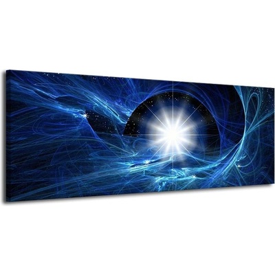 Obraz modrý abstrakt plátno 1 100x40