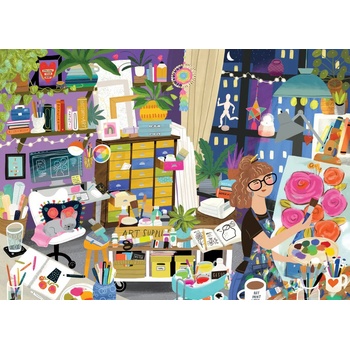 Image 1 of Pieces & Peace - Puzzle My Happy Place is in the Art Studio - 1 500 piese