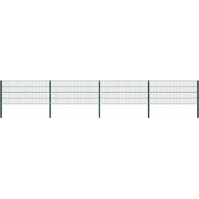 OMAXI Plotový panel se sloupky železný 694,5 x 80 cm zelený 732664