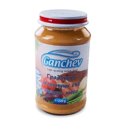 Ганчев пюре Градински зеленчуци със заешко месо 12м+