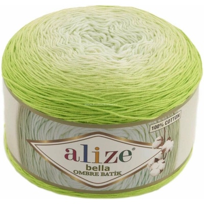 Alize příze Bella Ombre batik 7412 odstíny limetkové