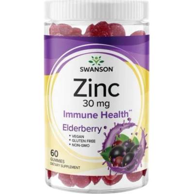 Swanson Zinc Gummies | Elderberry [60 Дъвчащи таблетки]